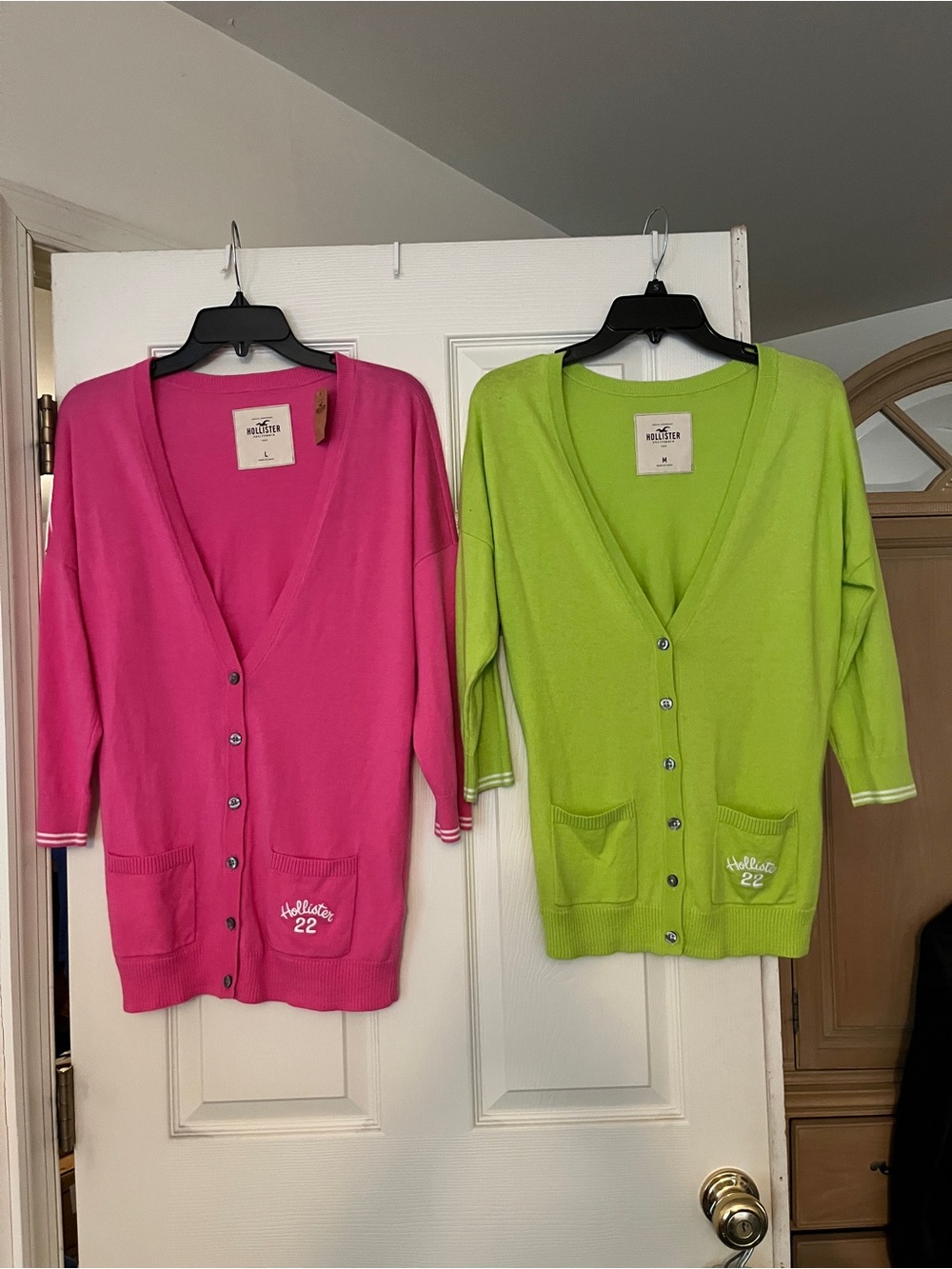 vintage y2k NWT Hollister V-button down cardigans - Pink Large/Lime Medium
